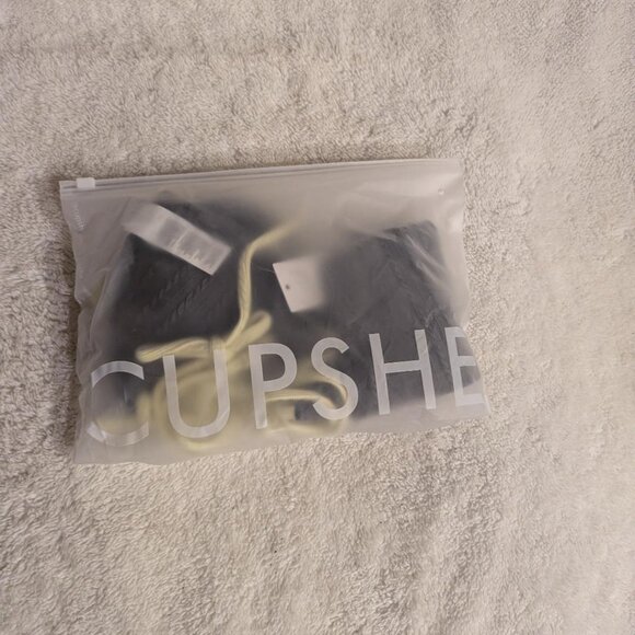 Cupshe Resort Style Dark Gray Bikini with Yellow Ties - Picture 2 of 3